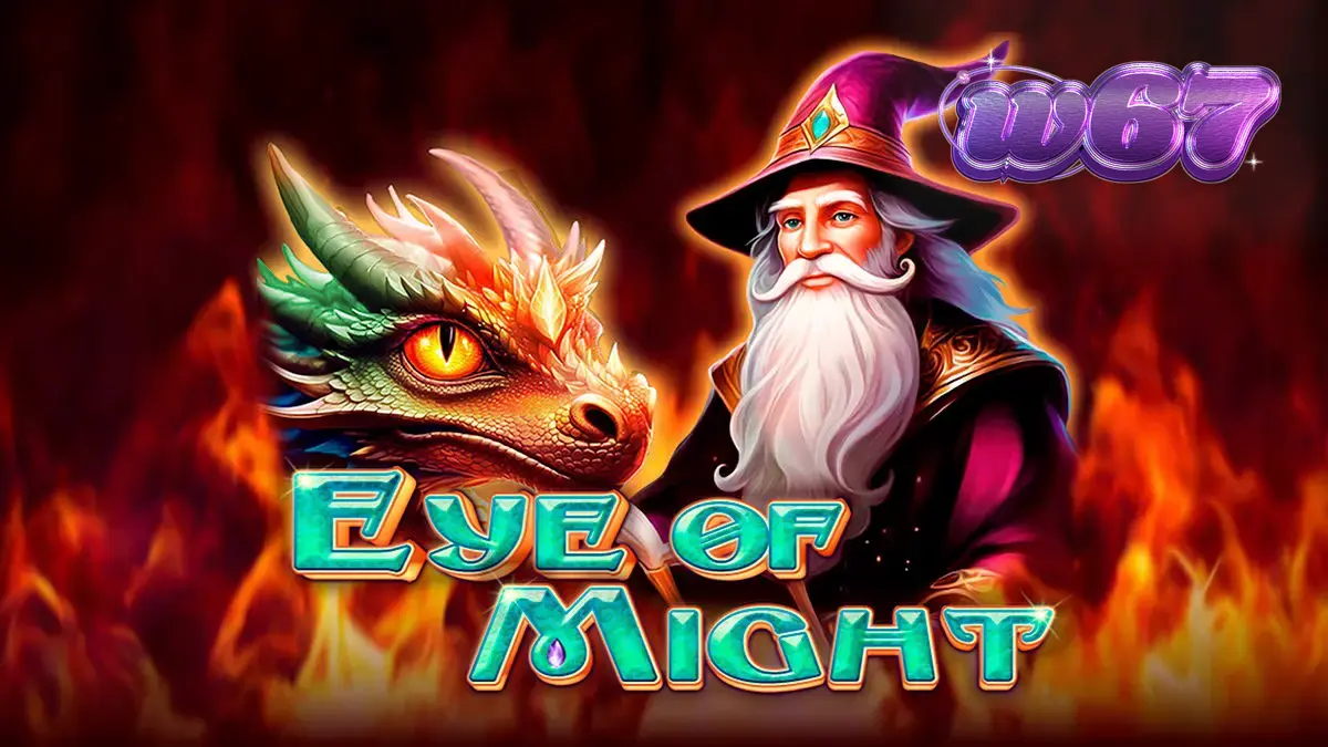 Tampilan visual slot Eye of Might dengan elemen fantasi dan simbol magis